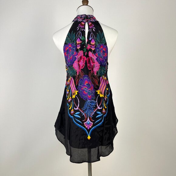 NWT Johnny Was Jade Women's Devi Silk Blend Halter Floral Blouse Size M - Picture 5 of 12